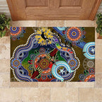 Custom NAIDOC Week 2024 Collingwood Magpies Rubber Doormat Australia Aboriginal Dot Painting