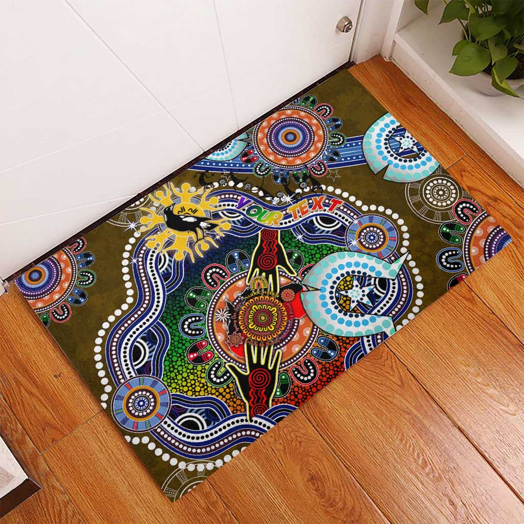 Custom NAIDOC Week 2024 Collingwood Magpies Rubber Doormat Australia Aboriginal Dot Painting