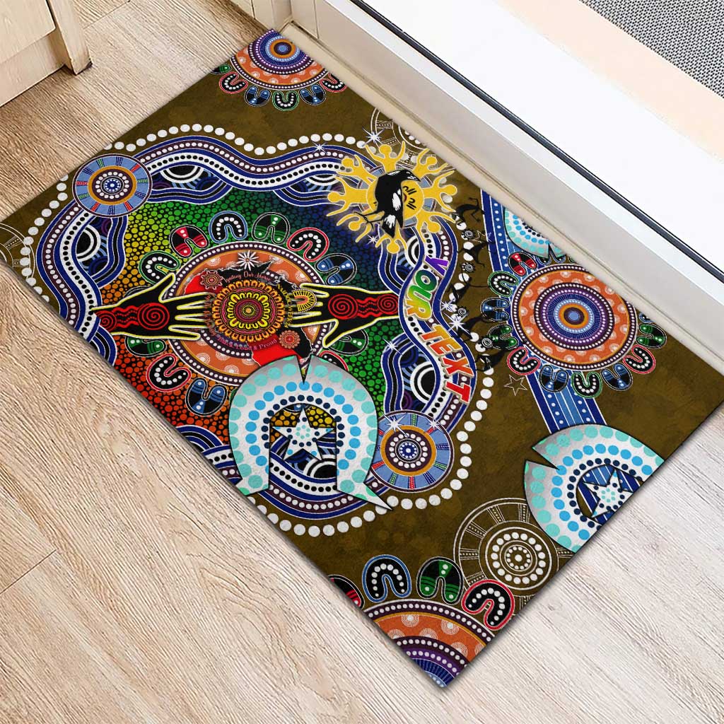 Custom NAIDOC Week 2024 Collingwood Magpies Rubber Doormat Australia Aboriginal Dot Painting