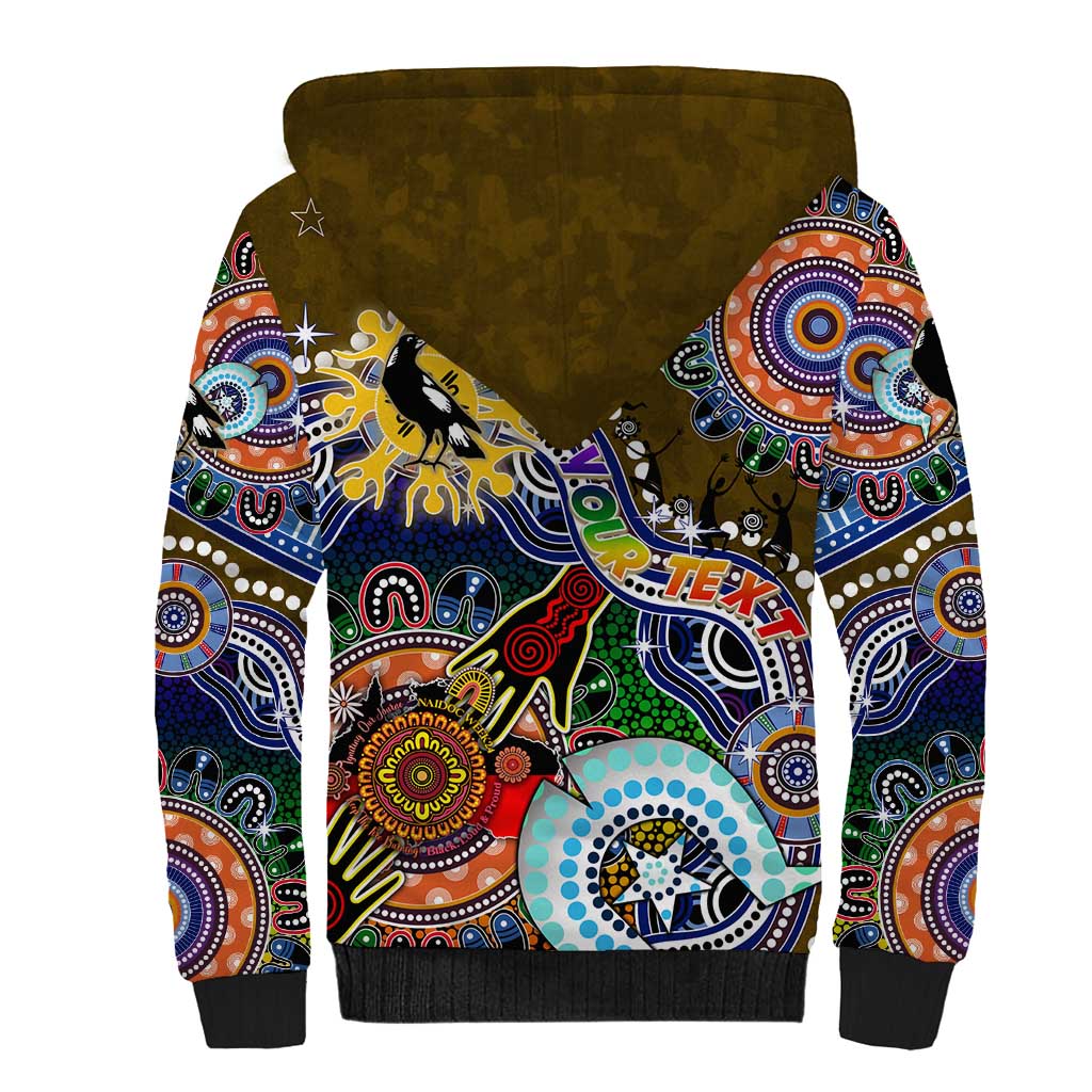 Custom NAIDOC Week 2024 Collingwood Magpies Sherpa Hoodie Australia Aboriginal Dot Painting