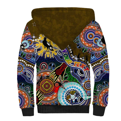 Custom NAIDOC Week 2024 Collingwood Magpies Sherpa Hoodie Australia Aboriginal Dot Painting