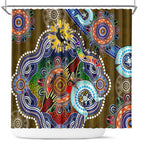 Custom NAIDOC Week 2024 Collingwood Magpies Shower Curtain Australia Aboriginal Dot Painting