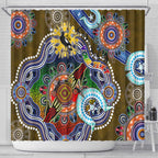 Custom NAIDOC Week 2024 Collingwood Magpies Shower Curtain Australia Aboriginal Dot Painting