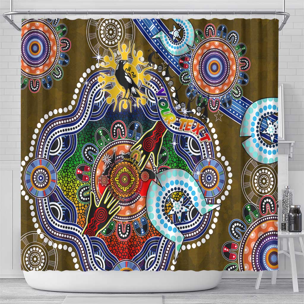 Custom NAIDOC Week 2024 Collingwood Magpies Shower Curtain Australia Aboriginal Dot Painting