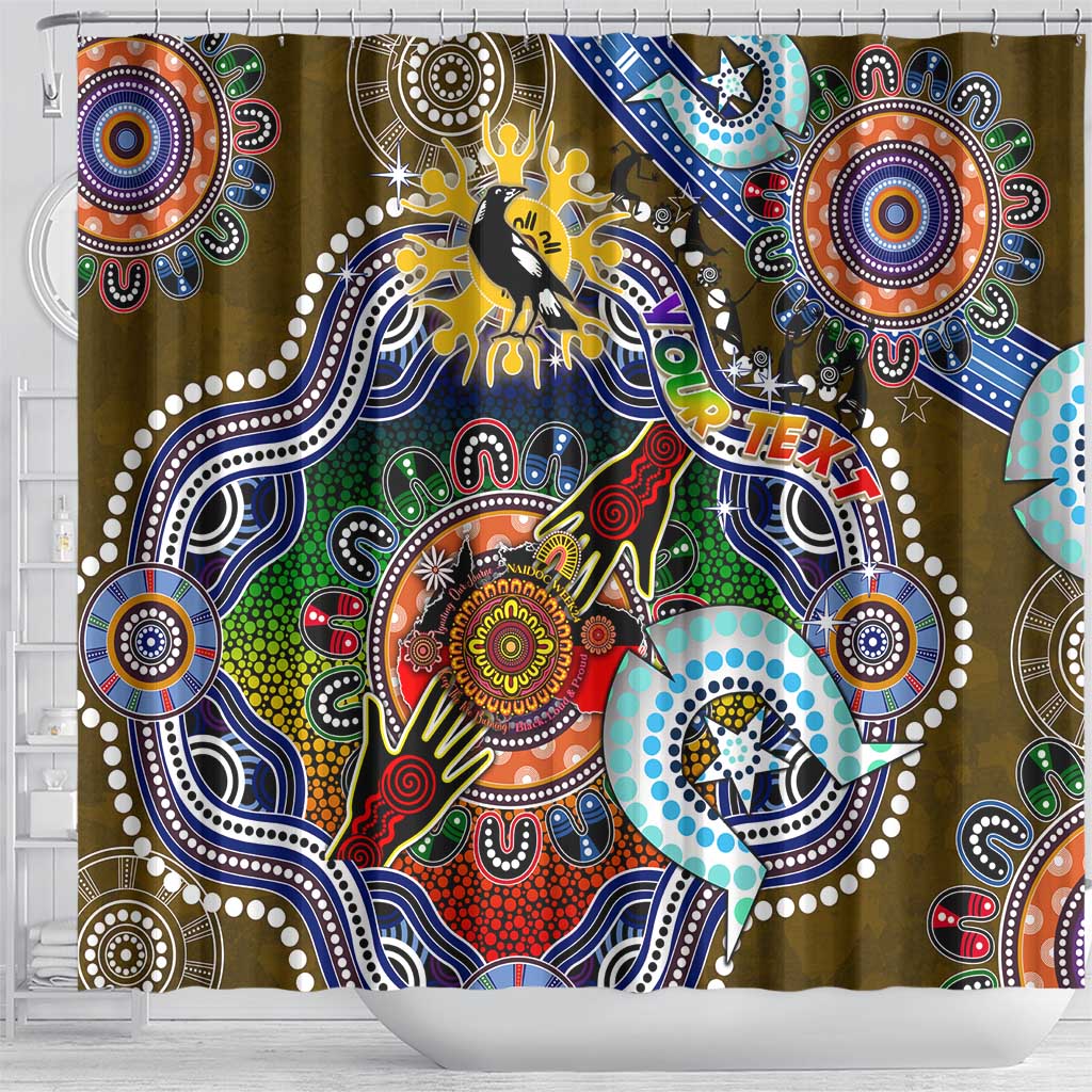 Custom NAIDOC Week 2024 Collingwood Magpies Shower Curtain Australia Aboriginal Dot Painting