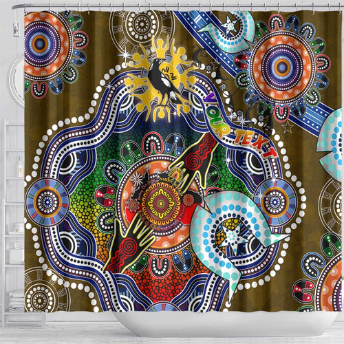 Custom NAIDOC Week 2024 Collingwood Magpies Shower Curtain Australia Aboriginal Dot Painting