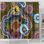 Custom NAIDOC Week 2024 Collingwood Magpies Shower Curtain Australia Aboriginal Dot Painting