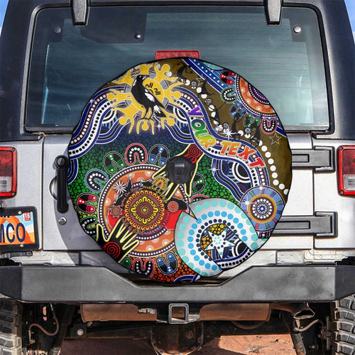 Custom NAIDOC Week 2024 Collingwood Magpies Spare Tire Cover Australia Aboriginal Dot Painting