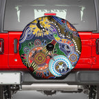 Custom NAIDOC Week 2024 Collingwood Magpies Spare Tire Cover Australia Aboriginal Dot Painting