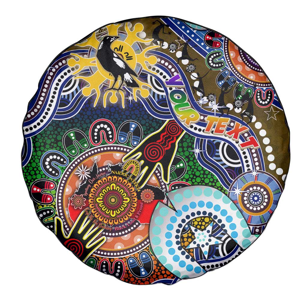Custom NAIDOC Week 2024 Collingwood Magpies Spare Tire Cover Australia Aboriginal Dot Painting