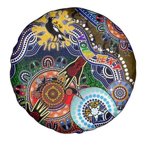 Custom NAIDOC Week 2024 Collingwood Magpies Spare Tire Cover Australia Aboriginal Dot Painting