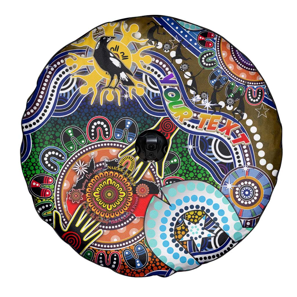 Custom NAIDOC Week 2024 Collingwood Magpies Spare Tire Cover Australia Aboriginal Dot Painting