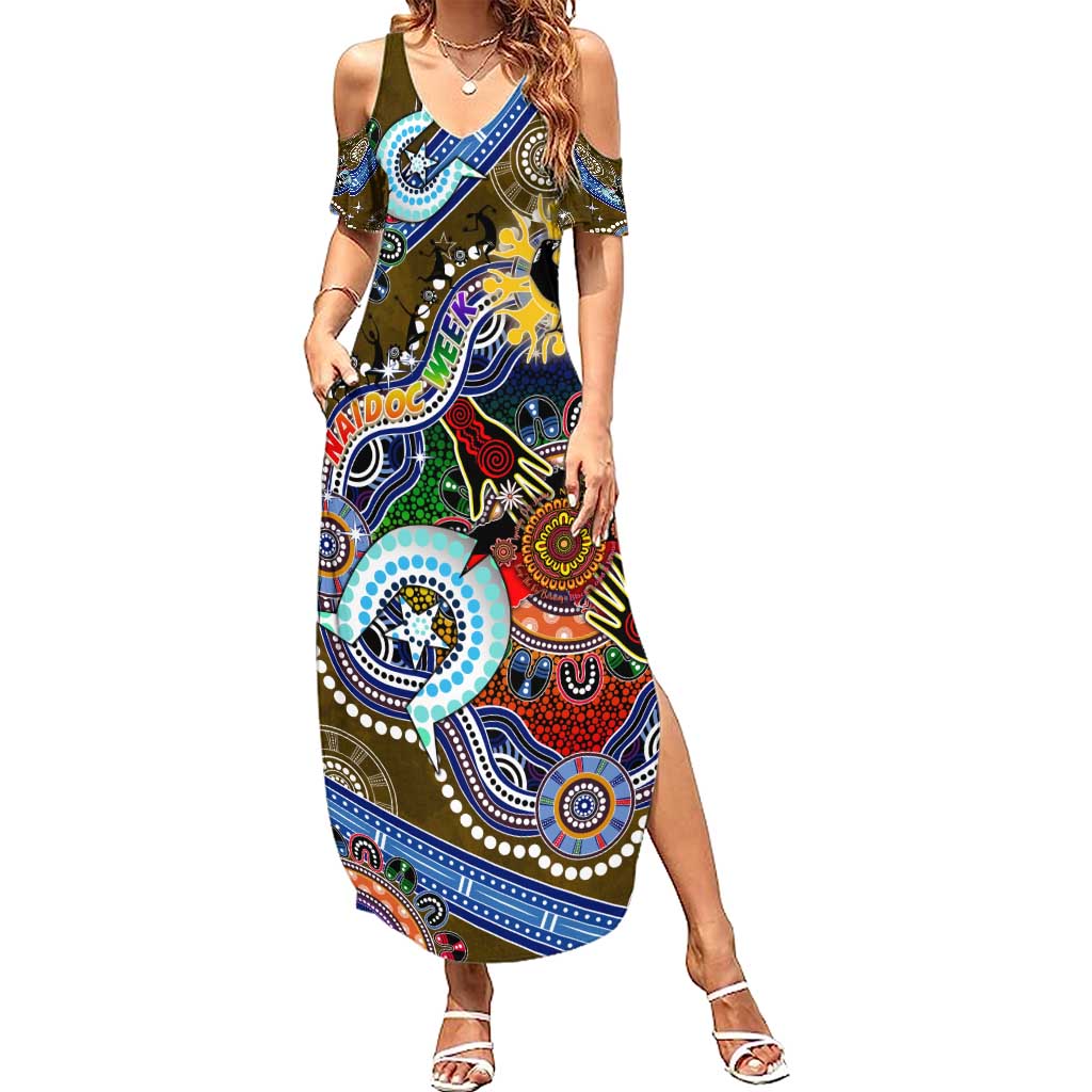 Custom NAIDOC Week 2024 Collingwood Magpies Summer Maxi Dress Australia Aboriginal Dot Painting