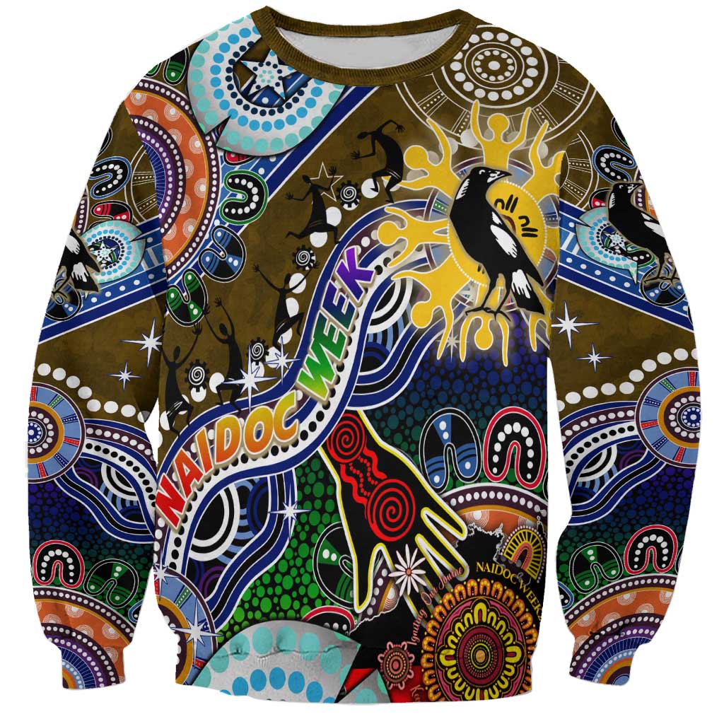 Custom NAIDOC Week 2024 Collingwood Magpies Sweatshirt Australia Aboriginal Dot Painting