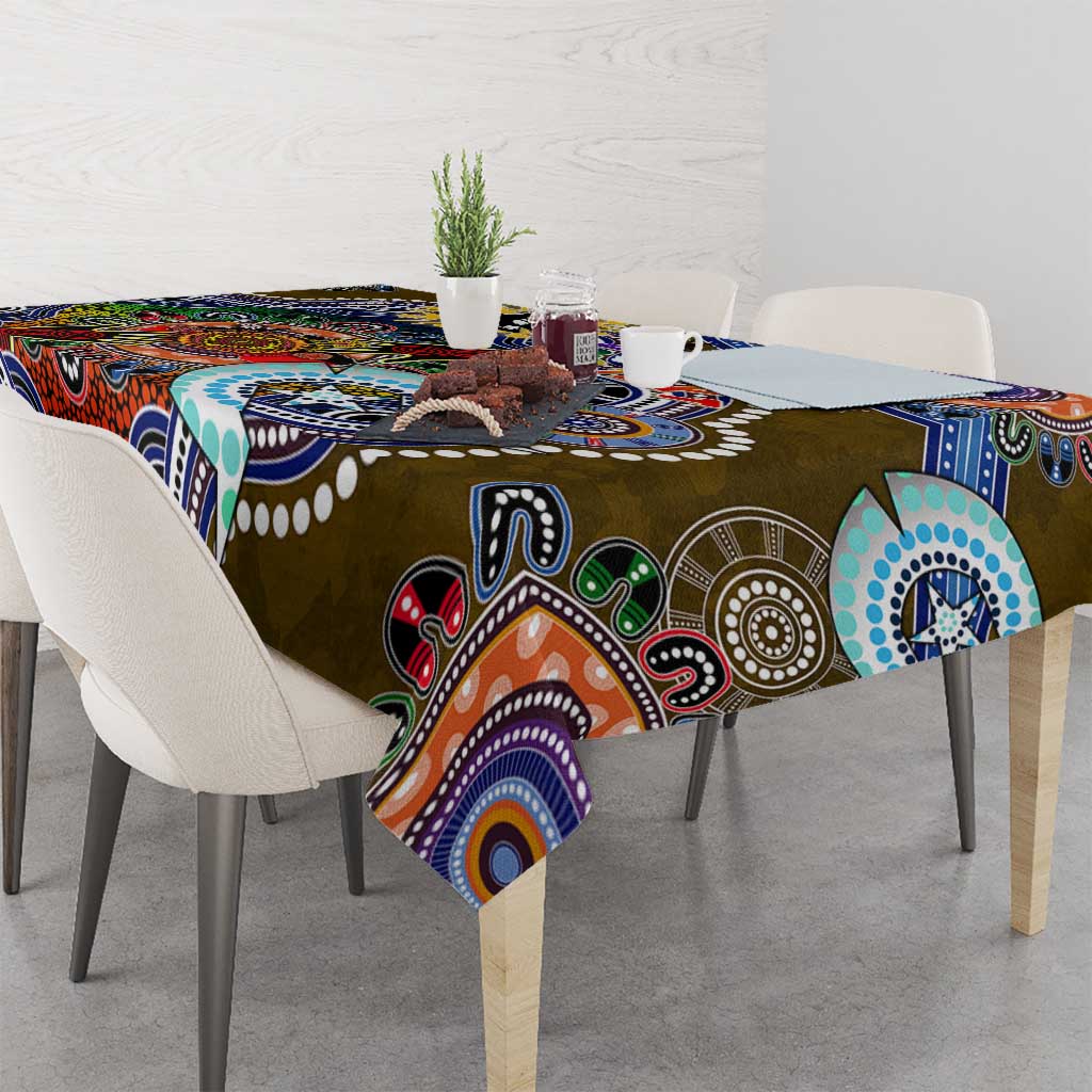 Custom NAIDOC Week 2024 Collingwood Magpies Tablecloth Australia Aboriginal Dot Painting