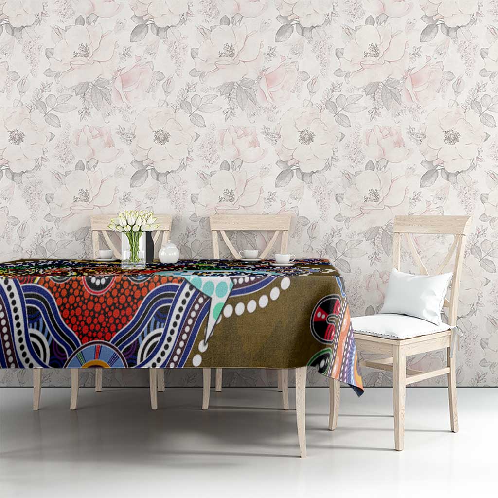 Custom NAIDOC Week 2024 Collingwood Magpies Tablecloth Australia Aboriginal Dot Painting