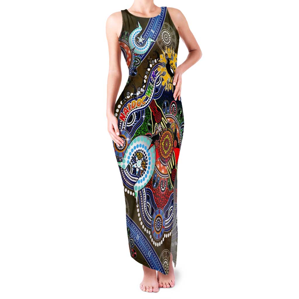 Custom NAIDOC Week 2024 Collingwood Magpies Tank Maxi Dress Australia Aboriginal Dot Painting