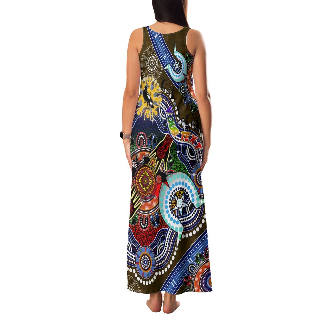 Custom NAIDOC Week 2024 Collingwood Magpies Tank Maxi Dress Australia Aboriginal Dot Painting
