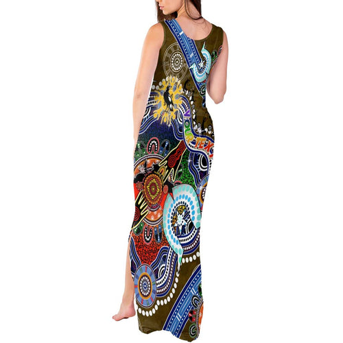 Custom NAIDOC Week 2024 Collingwood Magpies Tank Maxi Dress Australia Aboriginal Dot Painting