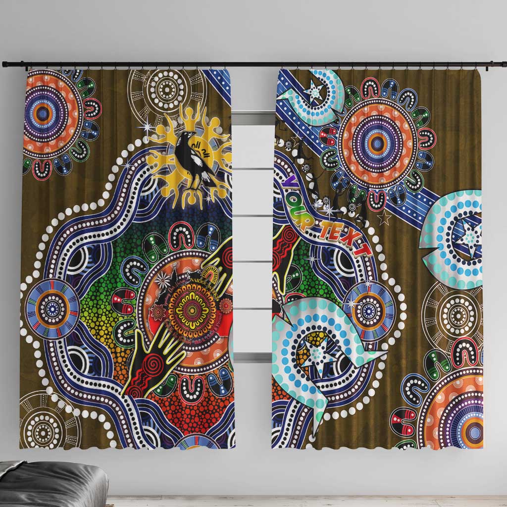 Custom NAIDOC Week 2024 Collingwood Magpies Window Curtain Australia Aboriginal Dot Painting