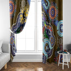 Custom NAIDOC Week 2024 Collingwood Magpies Window Curtain Australia Aboriginal Dot Painting