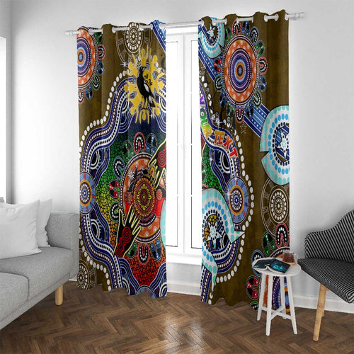 Custom NAIDOC Week 2024 Collingwood Magpies Window Curtain Australia Aboriginal Dot Painting