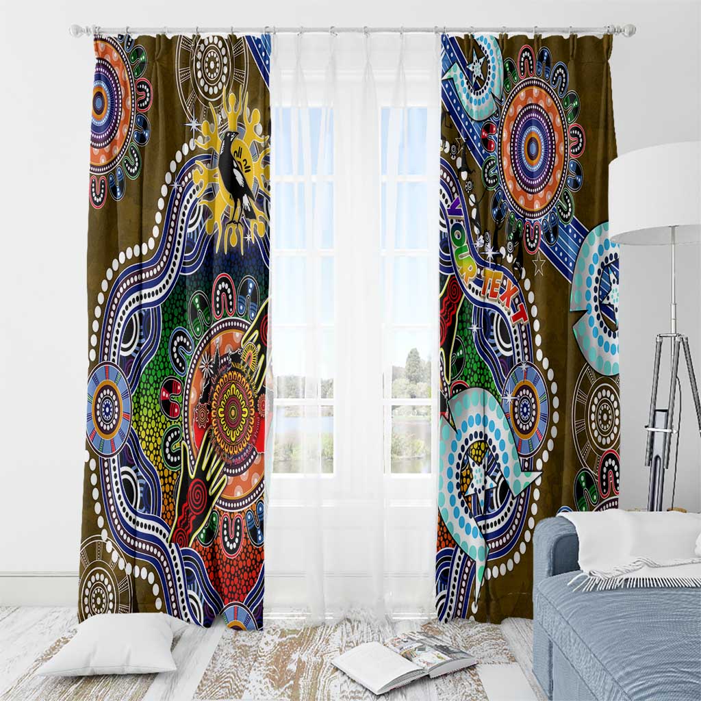 Custom NAIDOC Week 2024 Collingwood Magpies Window Curtain Australia Aboriginal Dot Painting