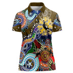 Custom NAIDOC Week 2024 Collingwood Magpies Women Polo Shirt Australia Aboriginal Dot Painting