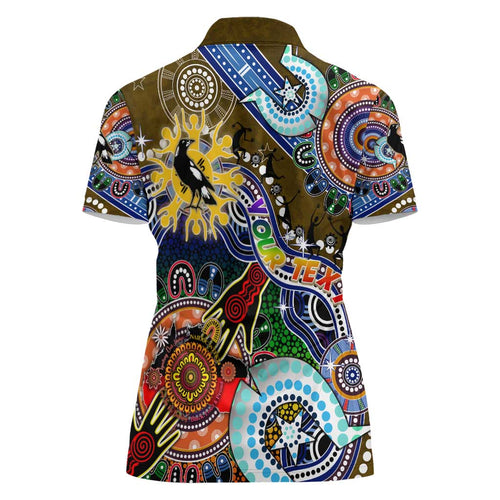 Custom NAIDOC Week 2024 Collingwood Magpies Women Polo Shirt Australia Aboriginal Dot Painting