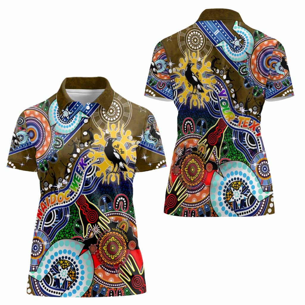 Custom NAIDOC Week 2024 Collingwood Magpies Women Polo Shirt Australia Aboriginal Dot Painting