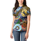 Custom NAIDOC Week 2024 Collingwood Magpies Women Polo Shirt Australia Aboriginal Dot Painting