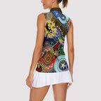 Custom NAIDOC Week 2024 Collingwood Magpies Women Sleeveless Polo Shirt Australia Aboriginal Dot Painting