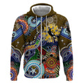 Custom NAIDOC Week 2024 Collingwood Magpies Zip Hoodie Australia Aboriginal Dot Painting