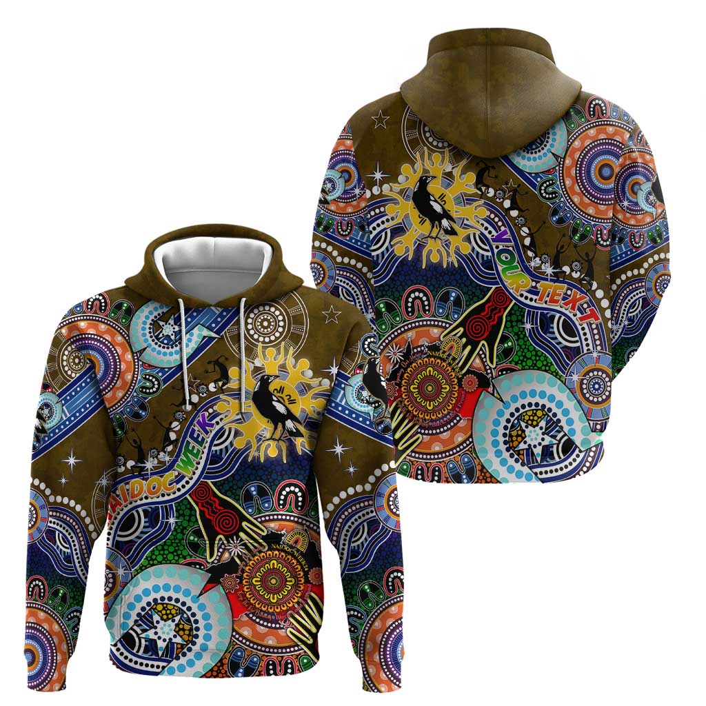 Custom NAIDOC Week 2024 Collingwood Magpies Zip Hoodie Australia Aboriginal Dot Painting