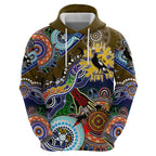 Custom NAIDOC Week 2024 Collingwood Magpies Zip Hoodie Australia Aboriginal Dot Painting