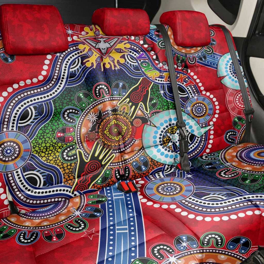 Custom NAIDOC Week 2024 Essendon Bombers Back Car Seat Cover Australia Aboriginal Dot Painting