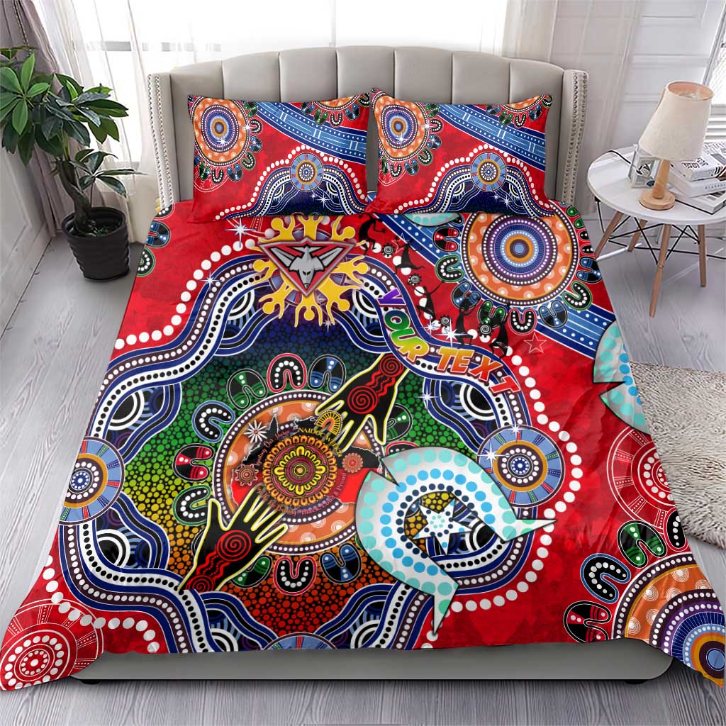 Custom NAIDOC Week 2024 Essendon Bombers Bedding Set Australia Aboriginal Dot Painting