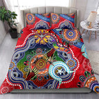 Custom NAIDOC Week 2024 Essendon Bombers Bedding Set Australia Aboriginal Dot Painting