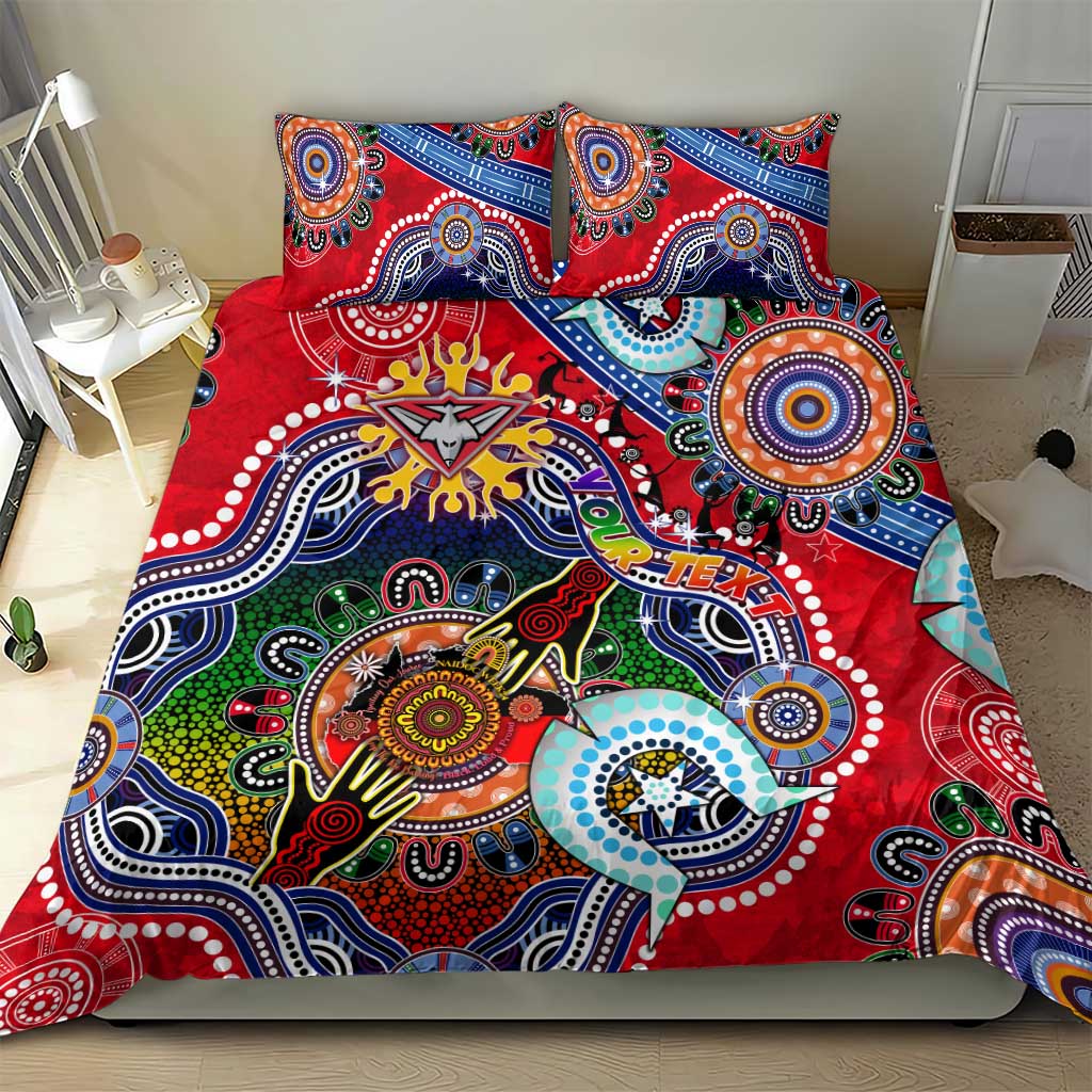 Custom NAIDOC Week 2024 Essendon Bombers Bedding Set Australia Aboriginal Dot Painting