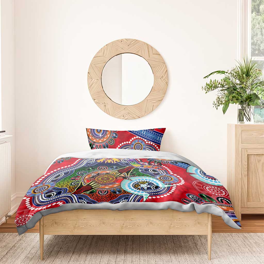 Custom NAIDOC Week 2024 Essendon Bombers Bedding Set Australia Aboriginal Dot Painting