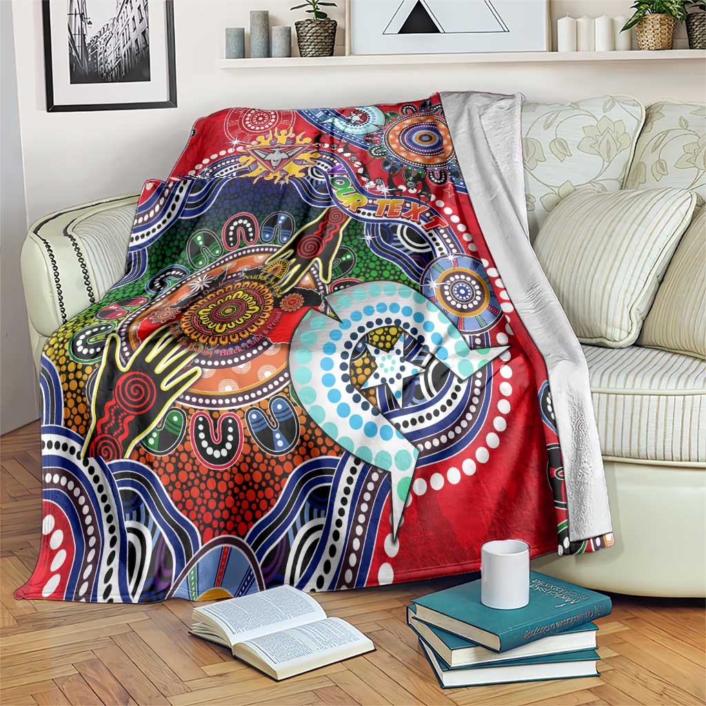 Custom NAIDOC Week 2024 Essendon Bombers Blanket Australia Aboriginal Dot Painting