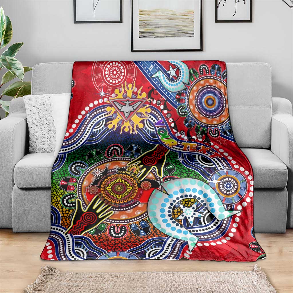 Custom NAIDOC Week 2024 Essendon Bombers Blanket Australia Aboriginal Dot Painting