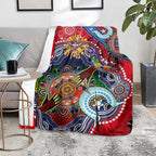 Custom NAIDOC Week 2024 Essendon Bombers Blanket Australia Aboriginal Dot Painting