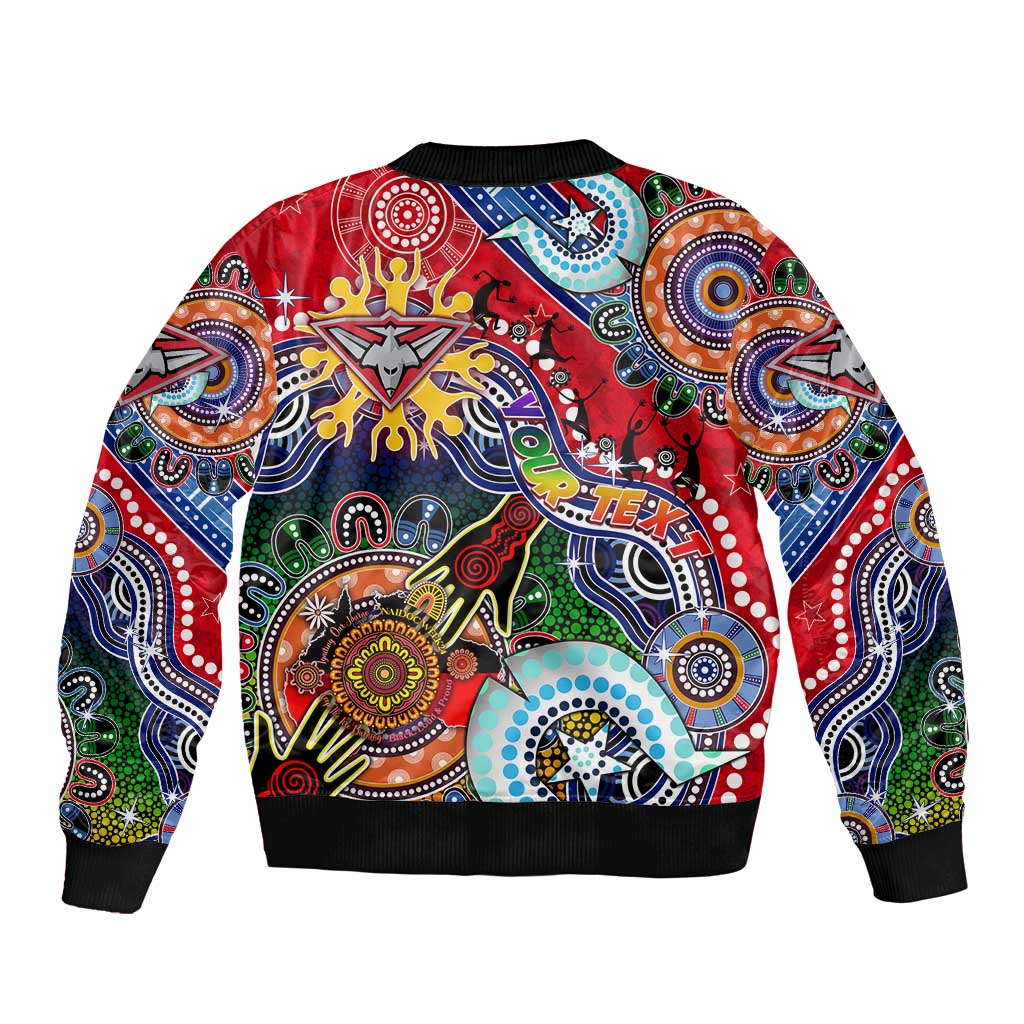 Custom NAIDOC Week 2024 Essendon Bombers Bomber Jacket Australia Aboriginal Dot Painting