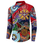 Custom NAIDOC Week 2024 Essendon Bombers Button Sweatshirt Australia Aboriginal Dot Painting