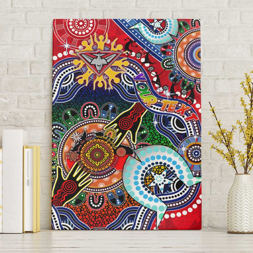 Custom NAIDOC Week 2024 Essendon Bombers Canvas Wall Art Australia Aboriginal Dot Painting