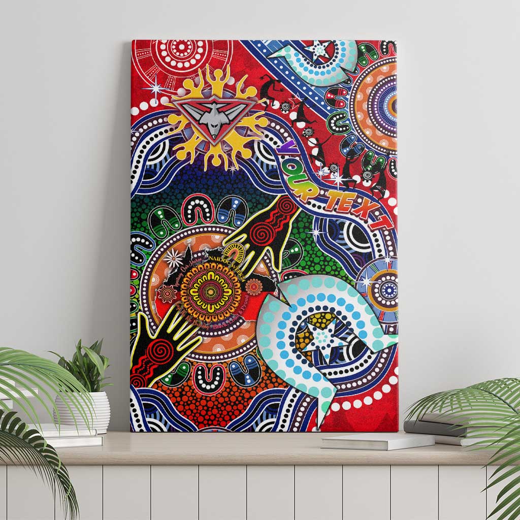 Custom NAIDOC Week 2024 Essendon Bombers Canvas Wall Art Australia Aboriginal Dot Painting