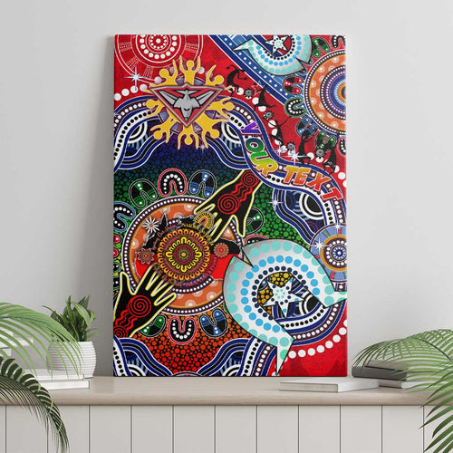 Custom NAIDOC Week 2024 Essendon Bombers Canvas Wall Art Australia Aboriginal Dot Painting
