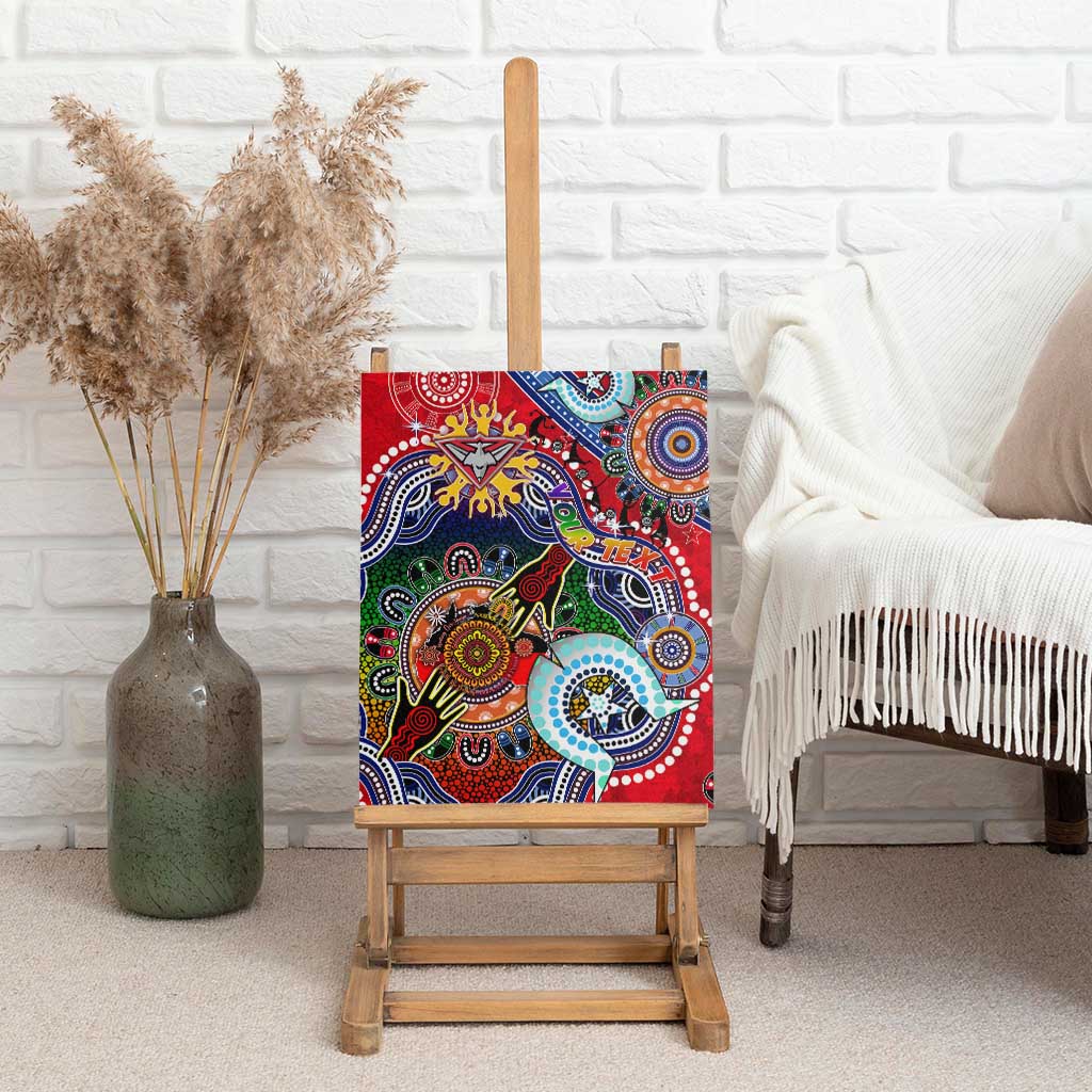 Custom NAIDOC Week 2024 Essendon Bombers Canvas Wall Art Australia Aboriginal Dot Painting