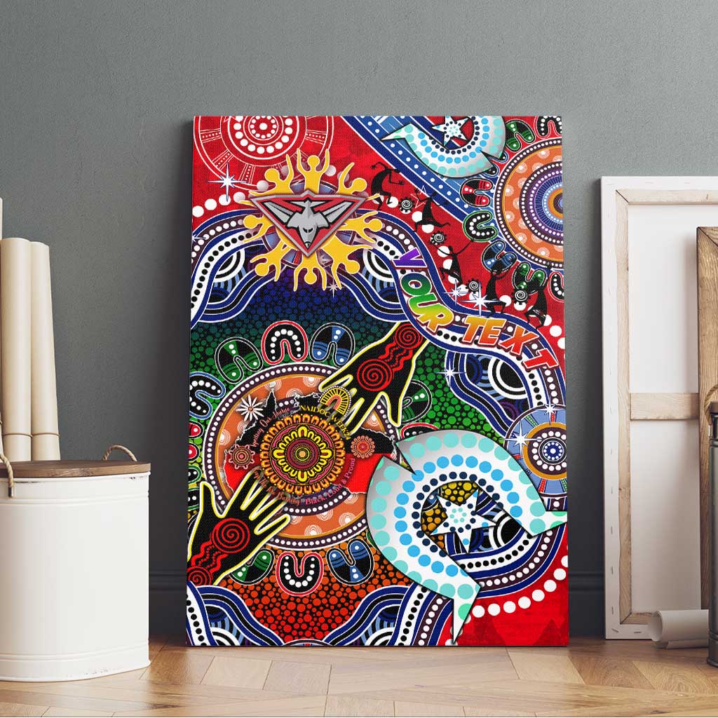 Custom NAIDOC Week 2024 Essendon Bombers Canvas Wall Art Australia Aboriginal Dot Painting
